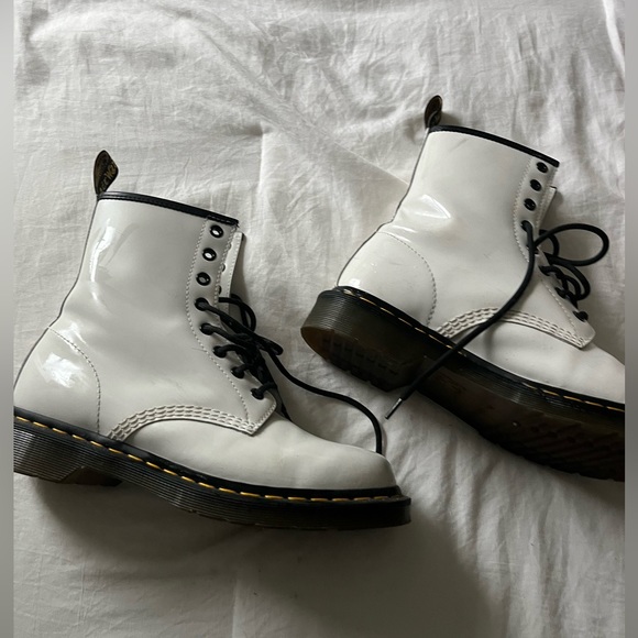 White Doc Martens 1460 8-Eye Boots - Picture 1 of 9